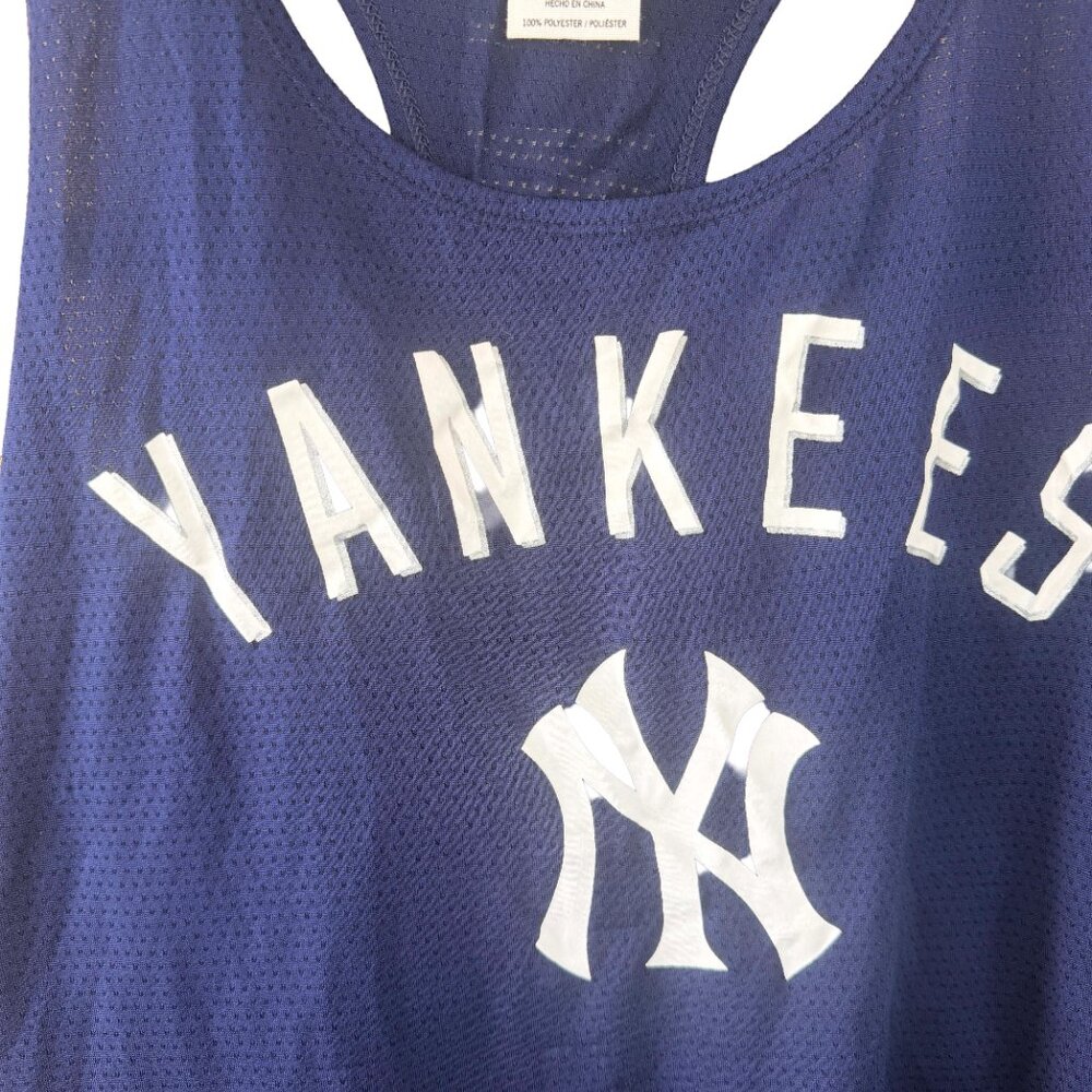 PINK Victoria's Secret NY Yankees Racerback Tank Navy 2013 Athletic Mesh Small - Picture 3 of 5